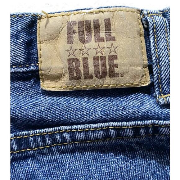 Full Blue Denim Jeans Men's Size 46x32 Medium Straight Fit 100% Cotton - Picture 7 of 9